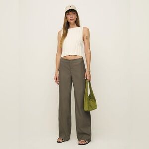 Sold on Depop - Reformation Vida Olive Pants NWT